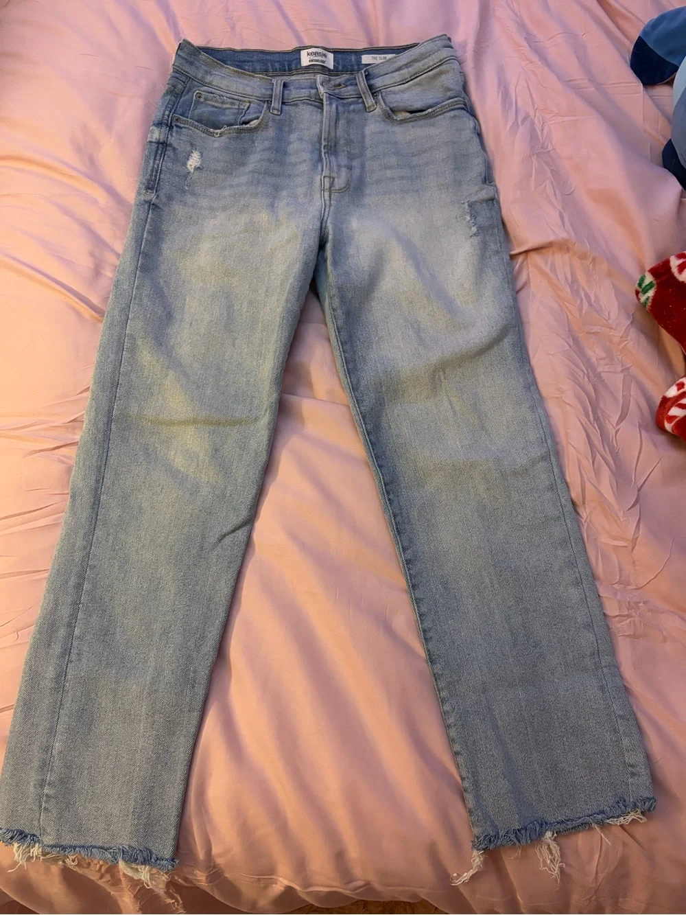 Kensie Light Blue Straight-Leg Jeans